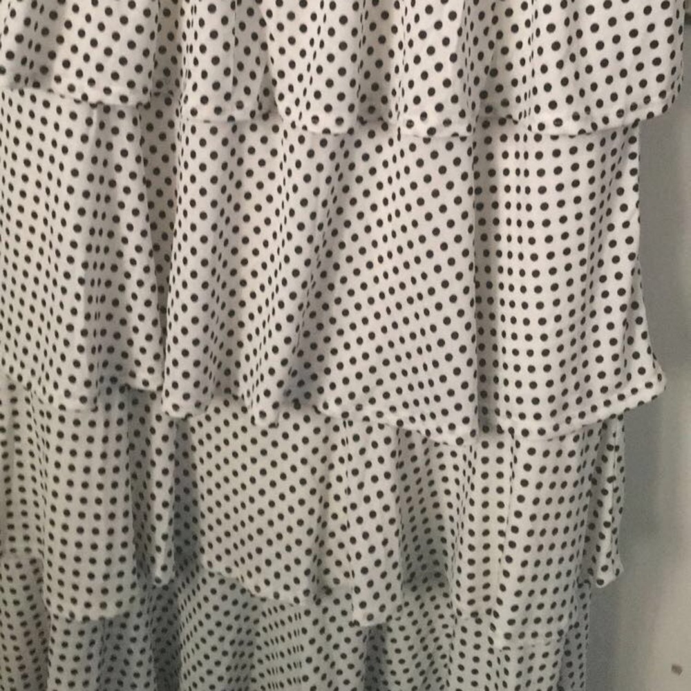 White and Black Polka Dot Ruffled Skirt